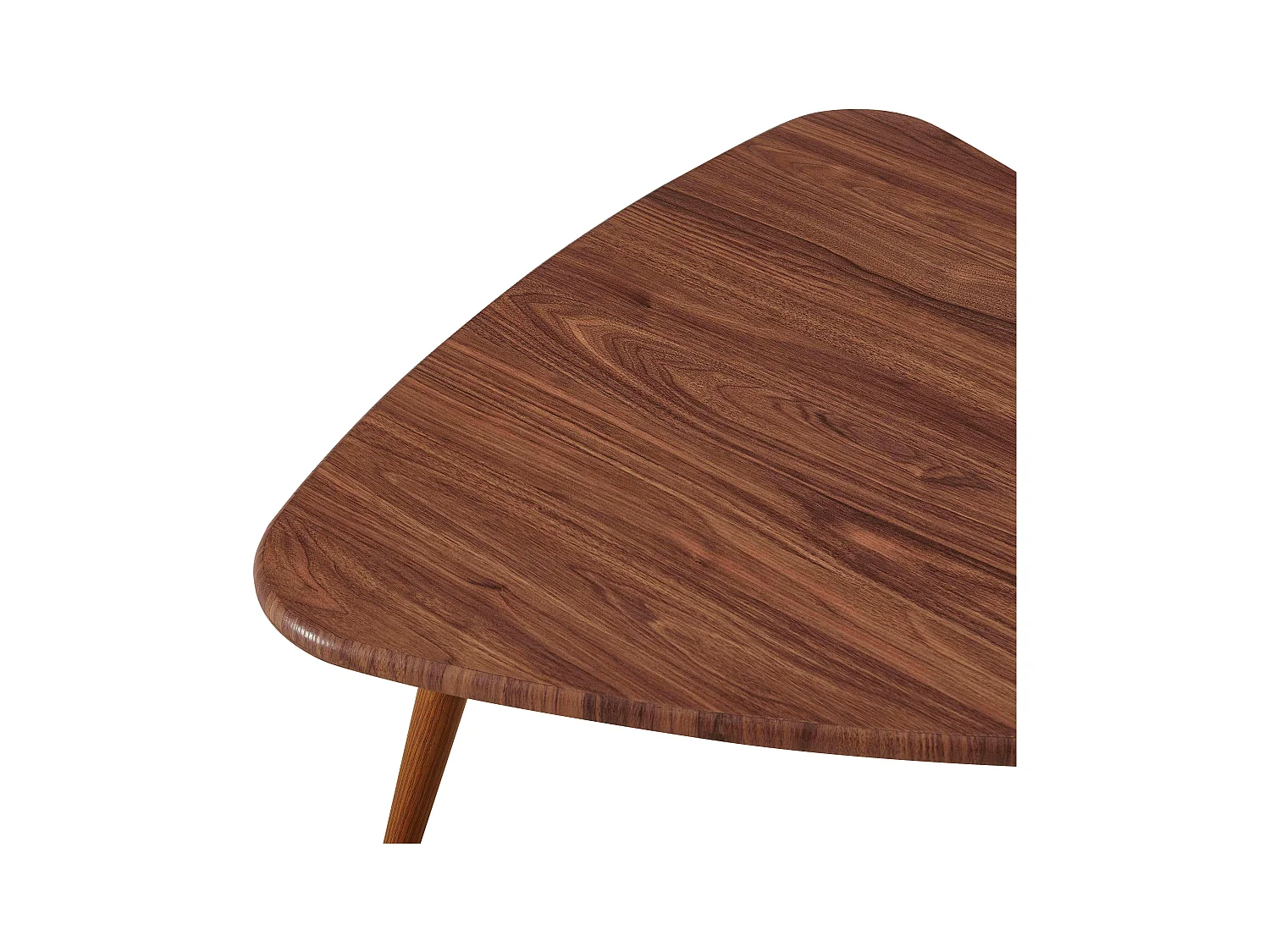 Table basse triangulaire en MDF bois foncé