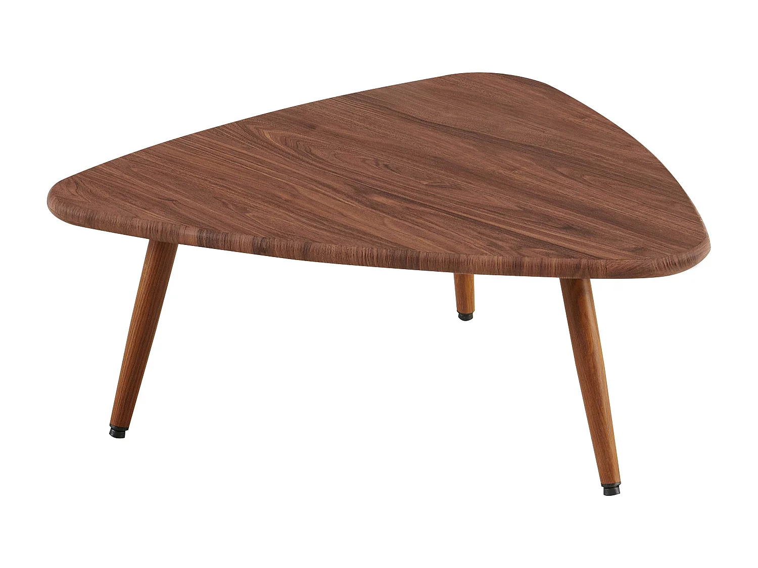 Table basse triangulaire en MDF bois foncé