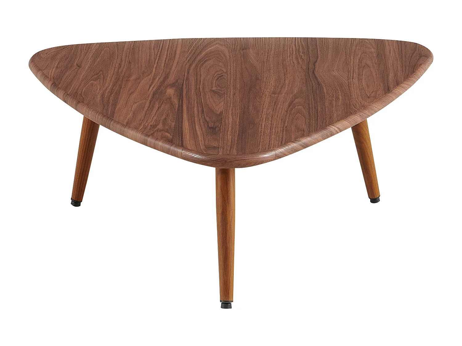 Table basse triangulaire en MDF bois foncé