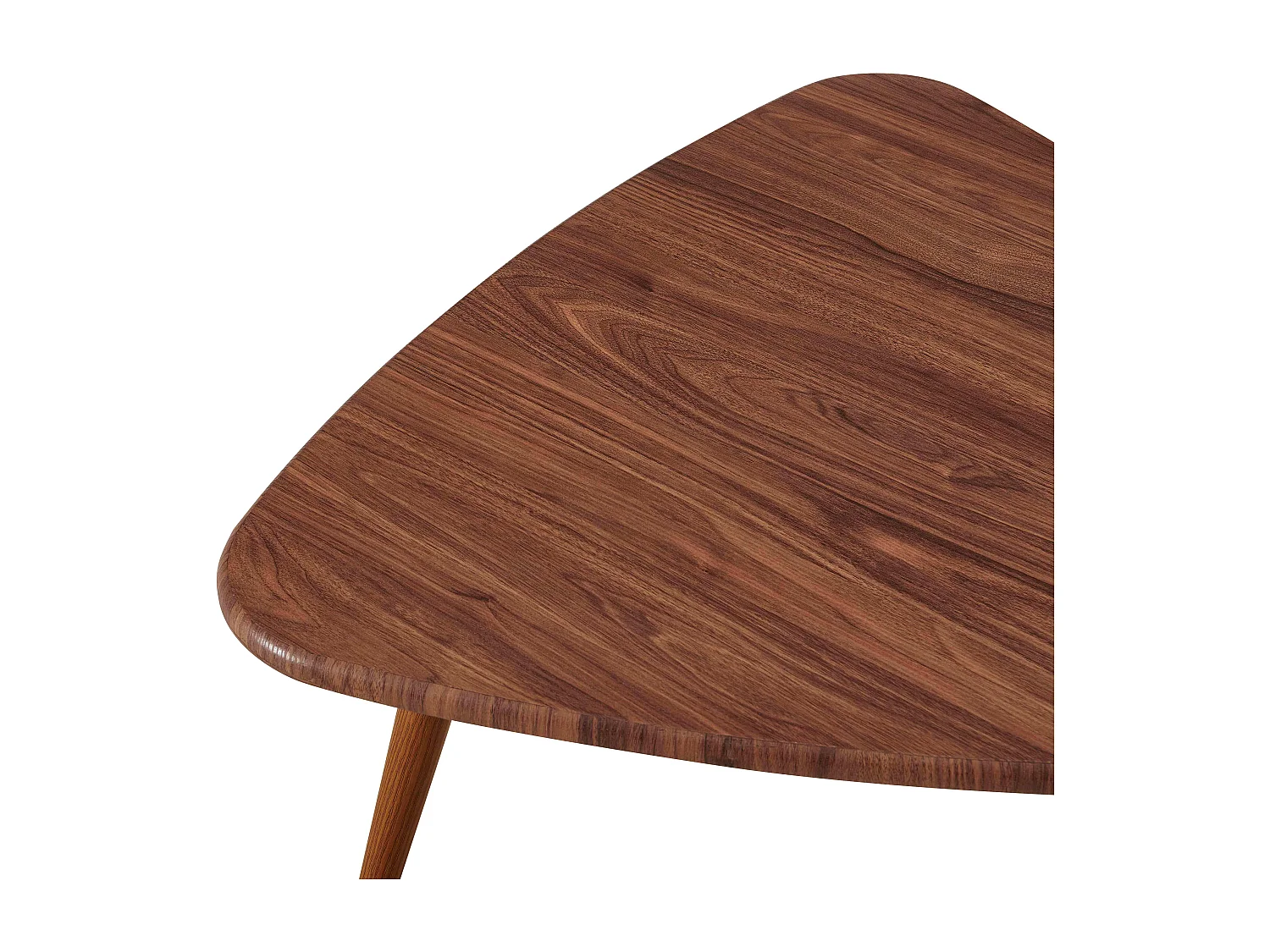 Table basse triangulaire en MDF bois foncé