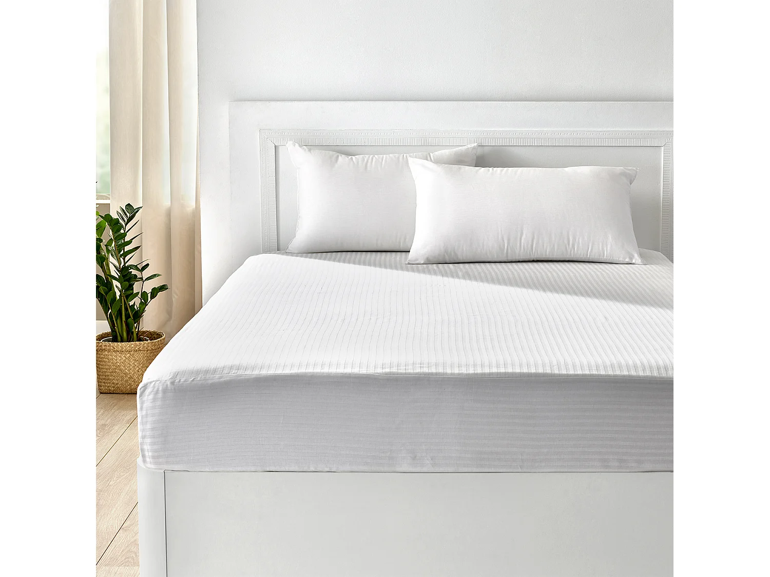 Protector de colchón 200x196cm| PIKOLIN HOME| 100% Algodón| Hasta 32cm