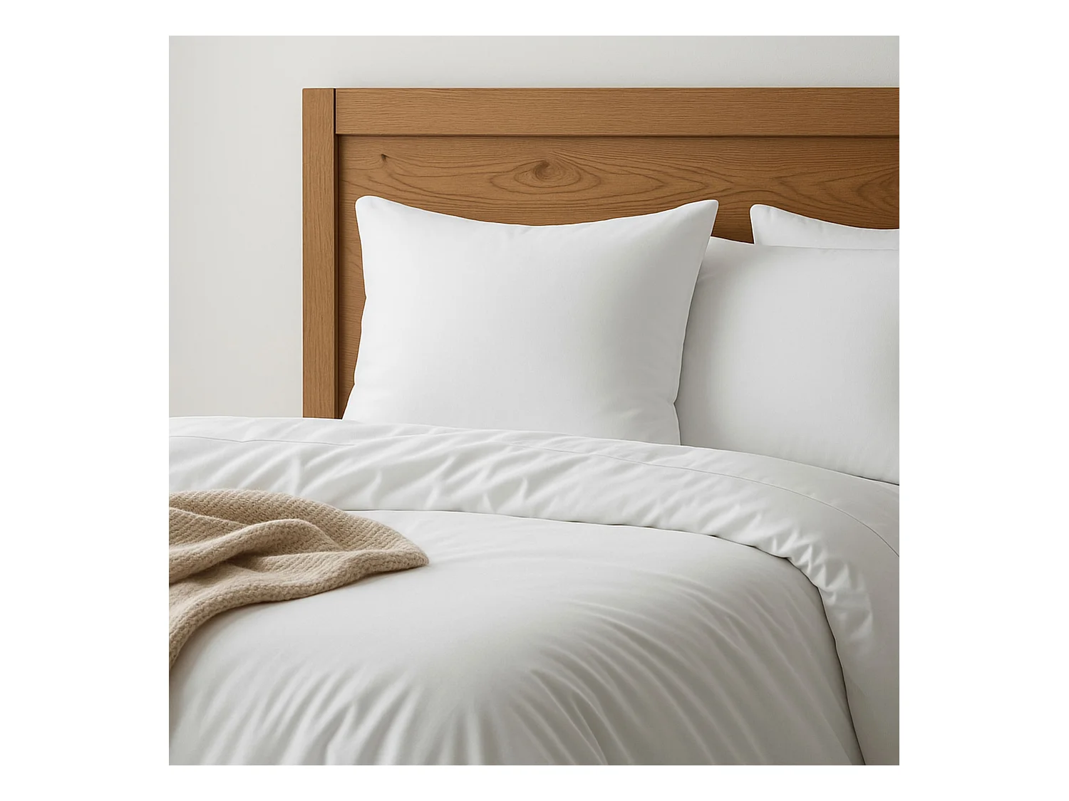 Parure de lit 260x240 100% coton blanc Terre de Nuit