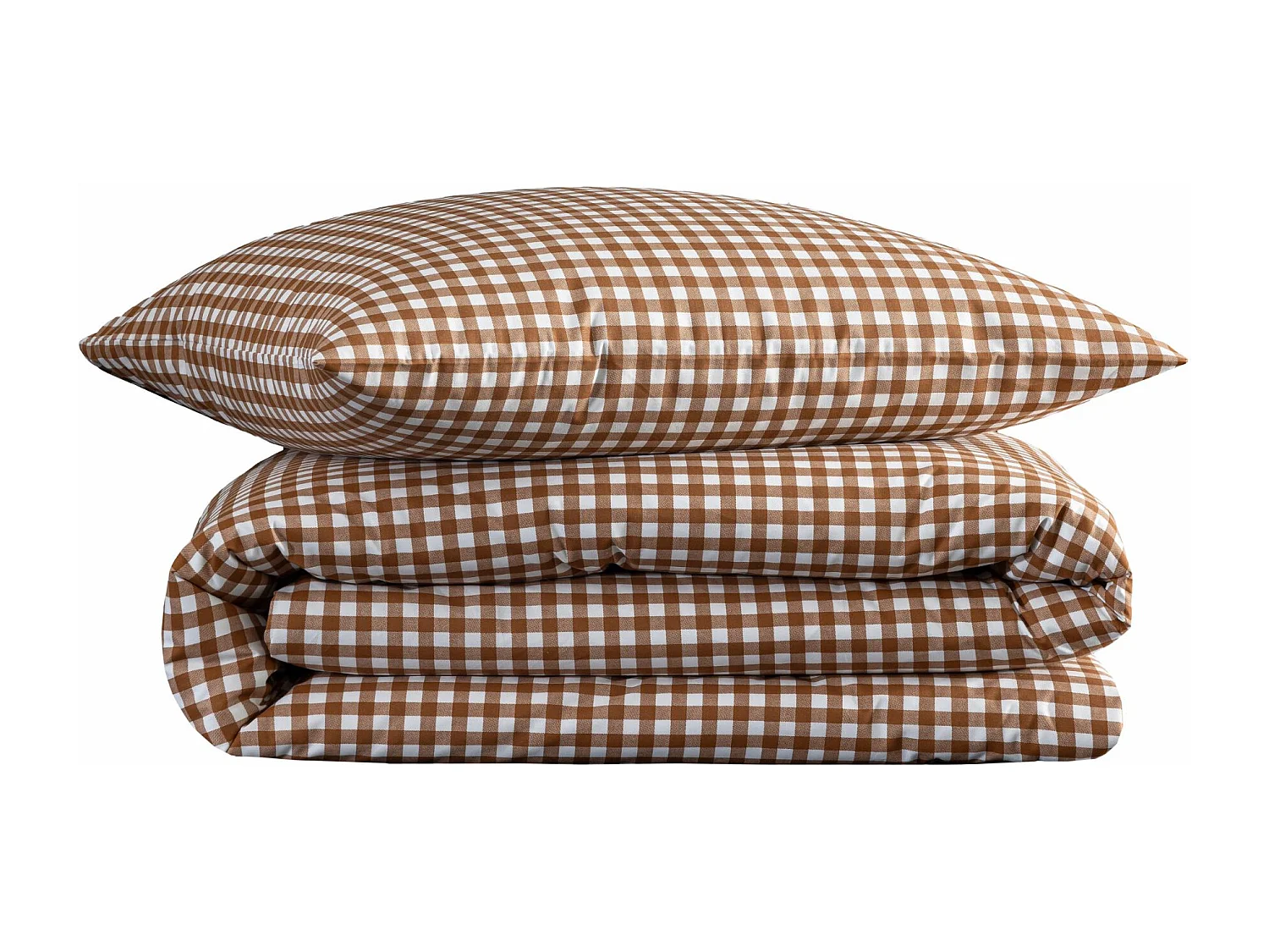 Parure de lit Vichy 140x200 Marron