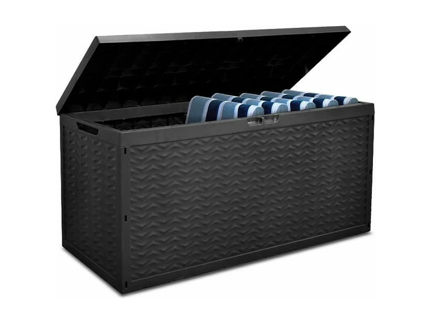 TOOD Malle / coffre de rangement en résine 330 L - 120 x 45 x 60 cm - Gris anthracite