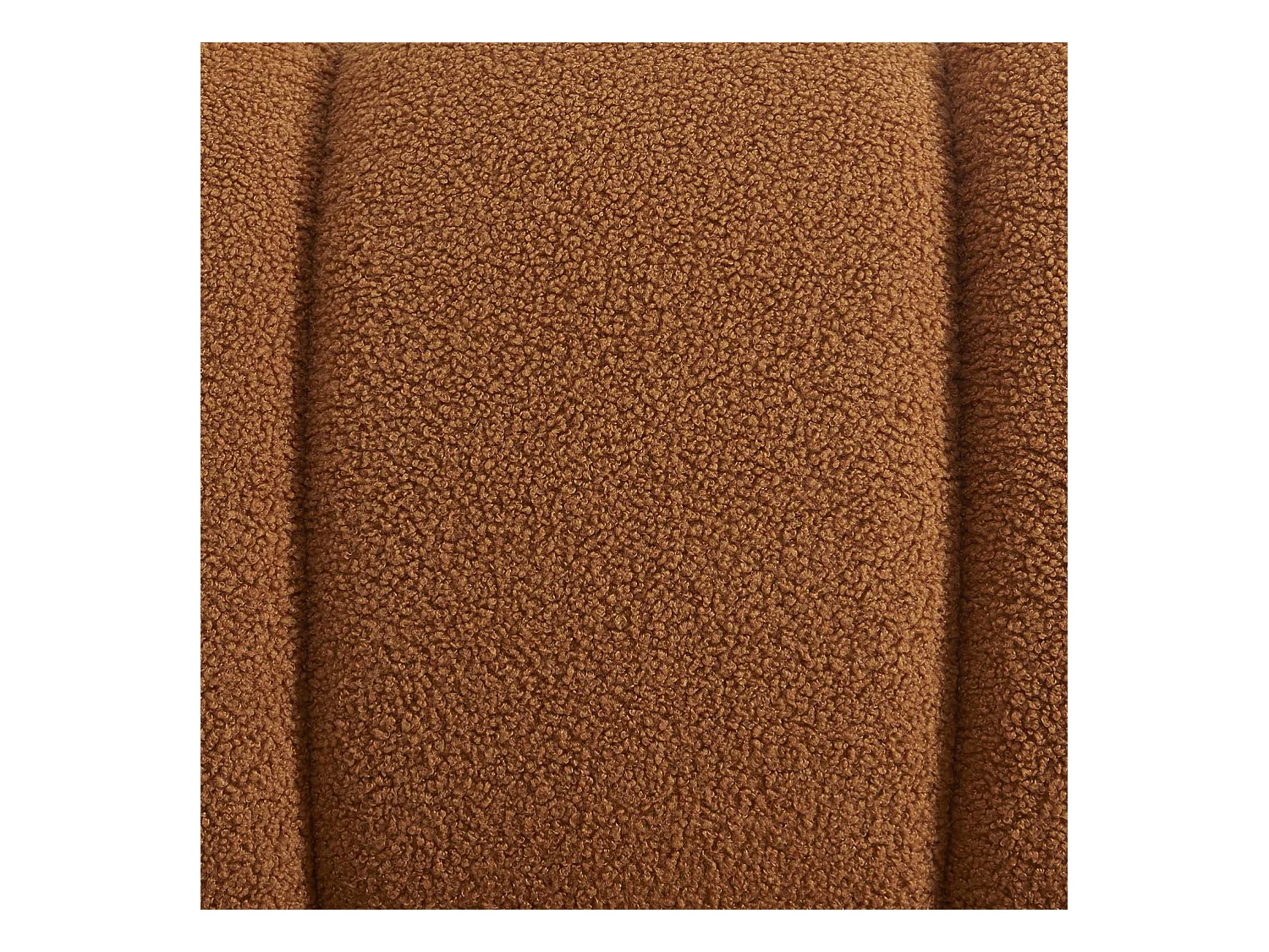 Fauteuil relax pieds arrondis en bois et tissu bouclette camel