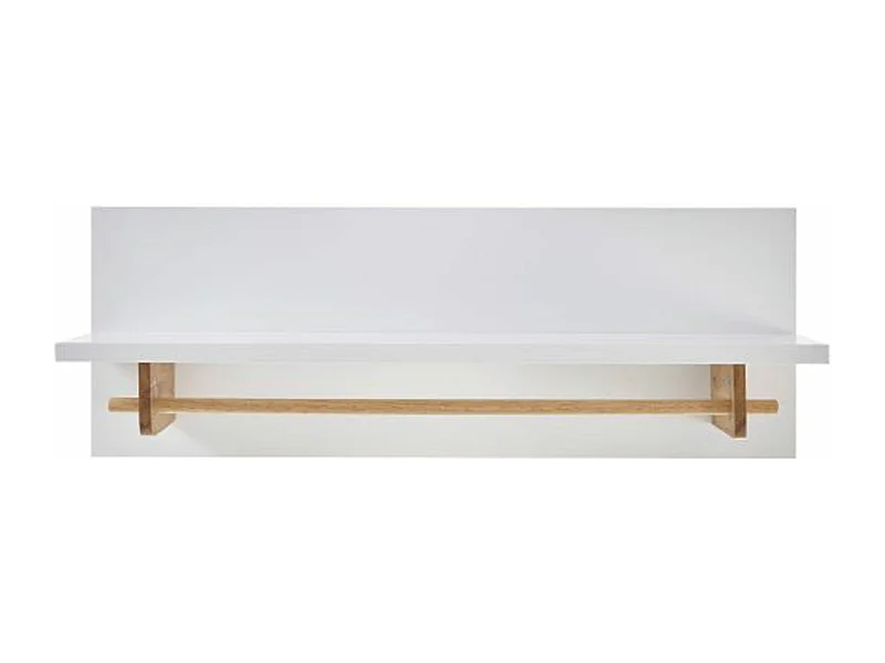 Porte-manteau mural coloris blanc / chêne - 97 x 35 x 32 cm
