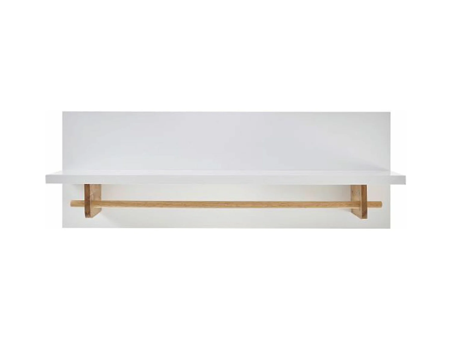 Porte-manteau mural coloris blanc / chêne - 97 x 35 x 32 cm