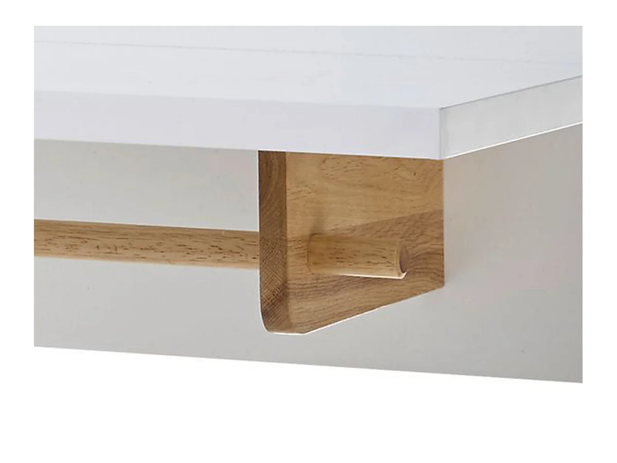 Porte-manteau mural coloris blanc / chêne - 97 x 35 x 32 cm