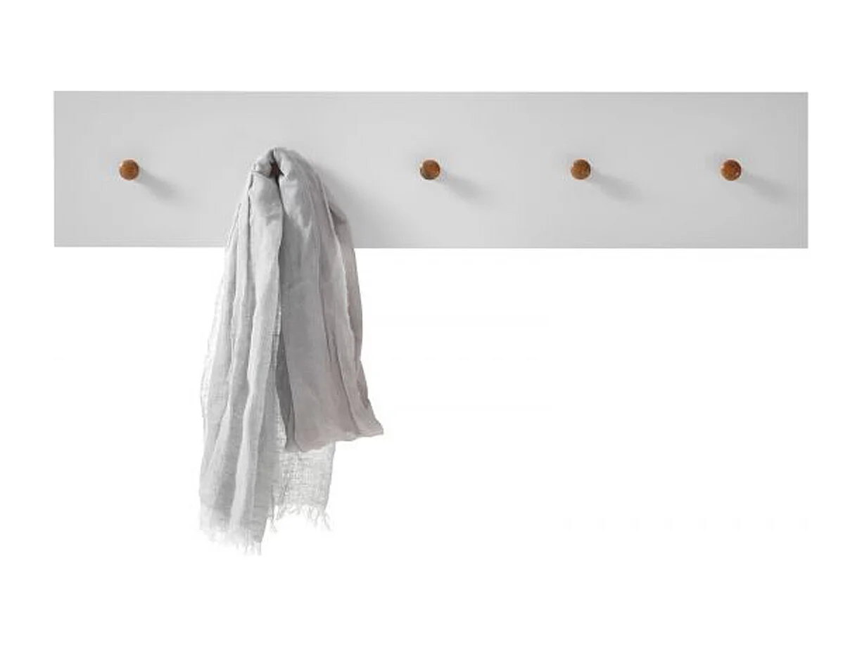 Porte-manteau en bois coloris blanc / chêne - 97 x 15 x 2 cm