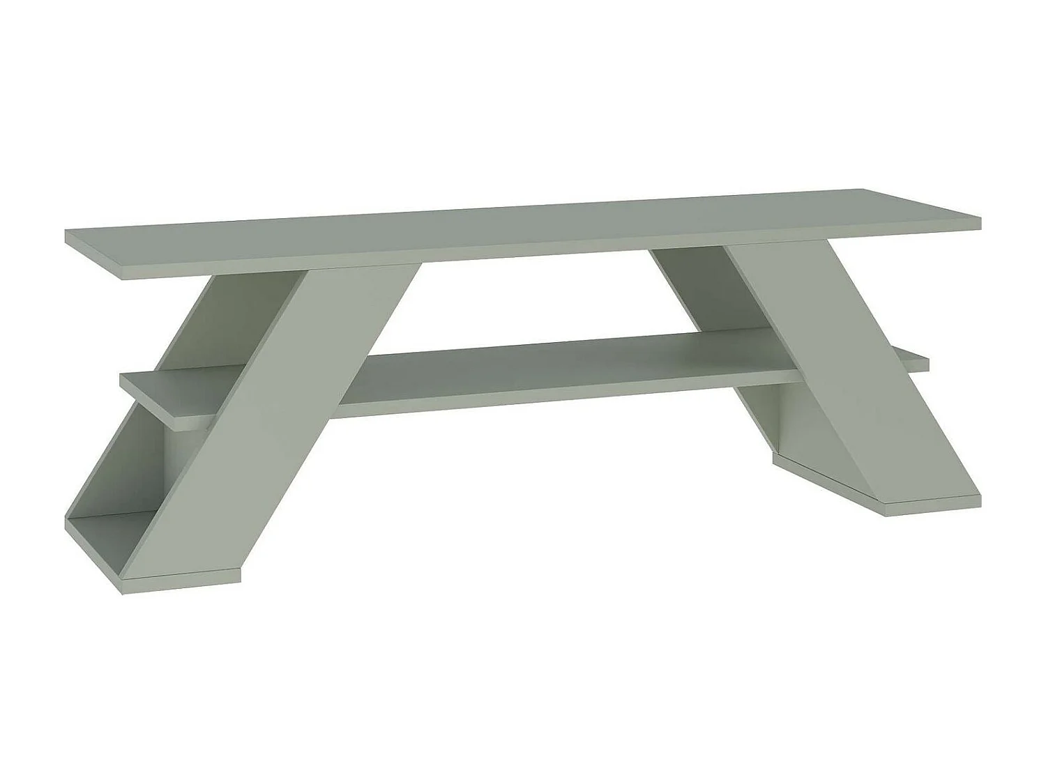 TV-Ständer – 120 cm x 40 cm x 33,5 cm – Grüngrau – Spanplatte