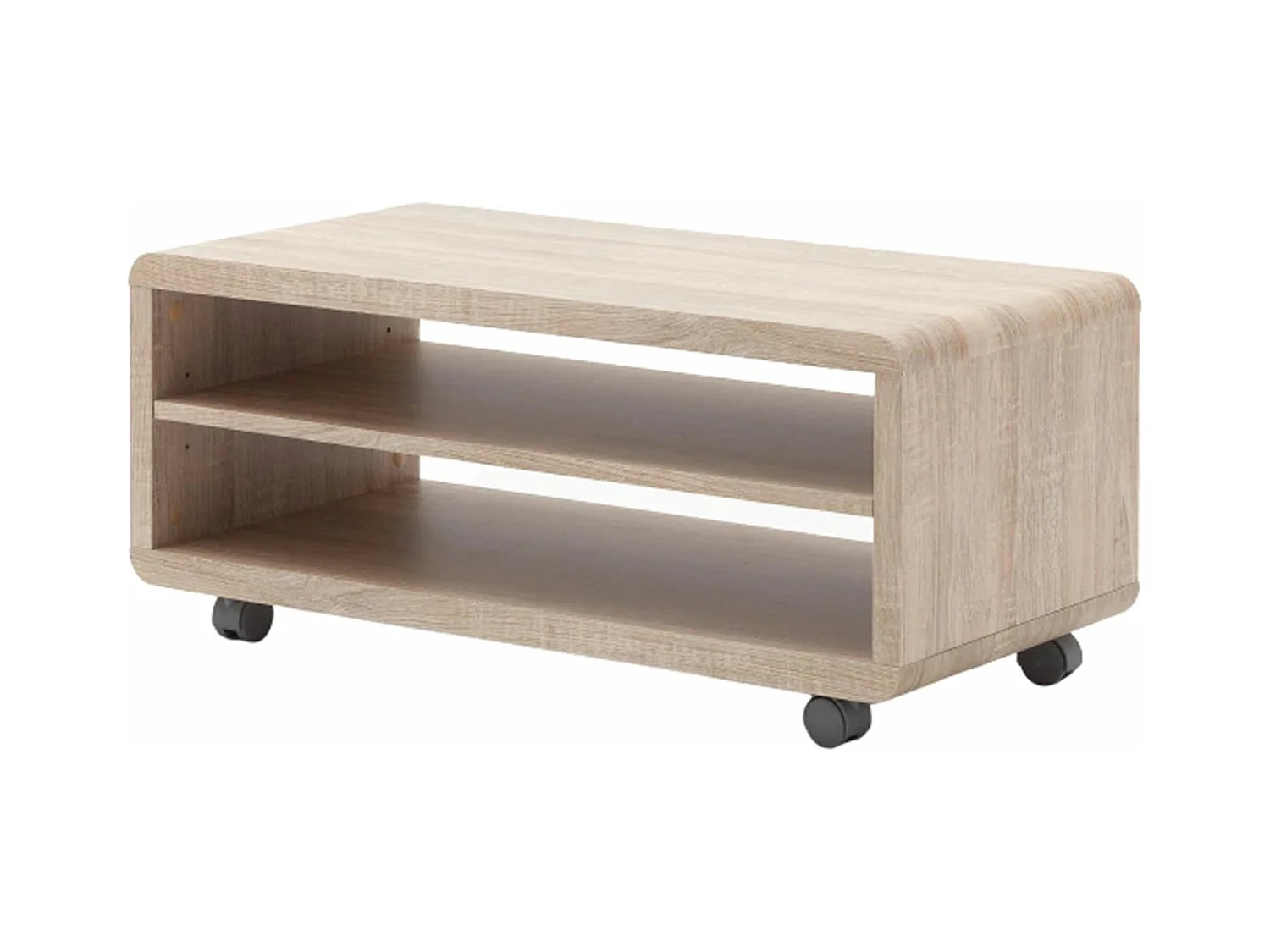 Meuble TV coloris chêne - Longueur 79 x Hauteur 35 x Profondeur 39 cm