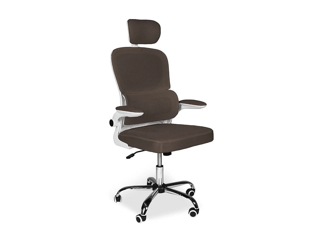 Poltrona ufficio ergonomica con ruote Vibes in rete tortora con base cromata