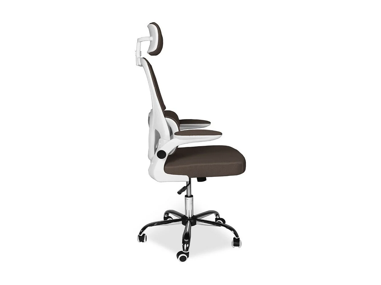 Poltrona ufficio ergonomica con ruote Vibes in rete tortora con base cromata