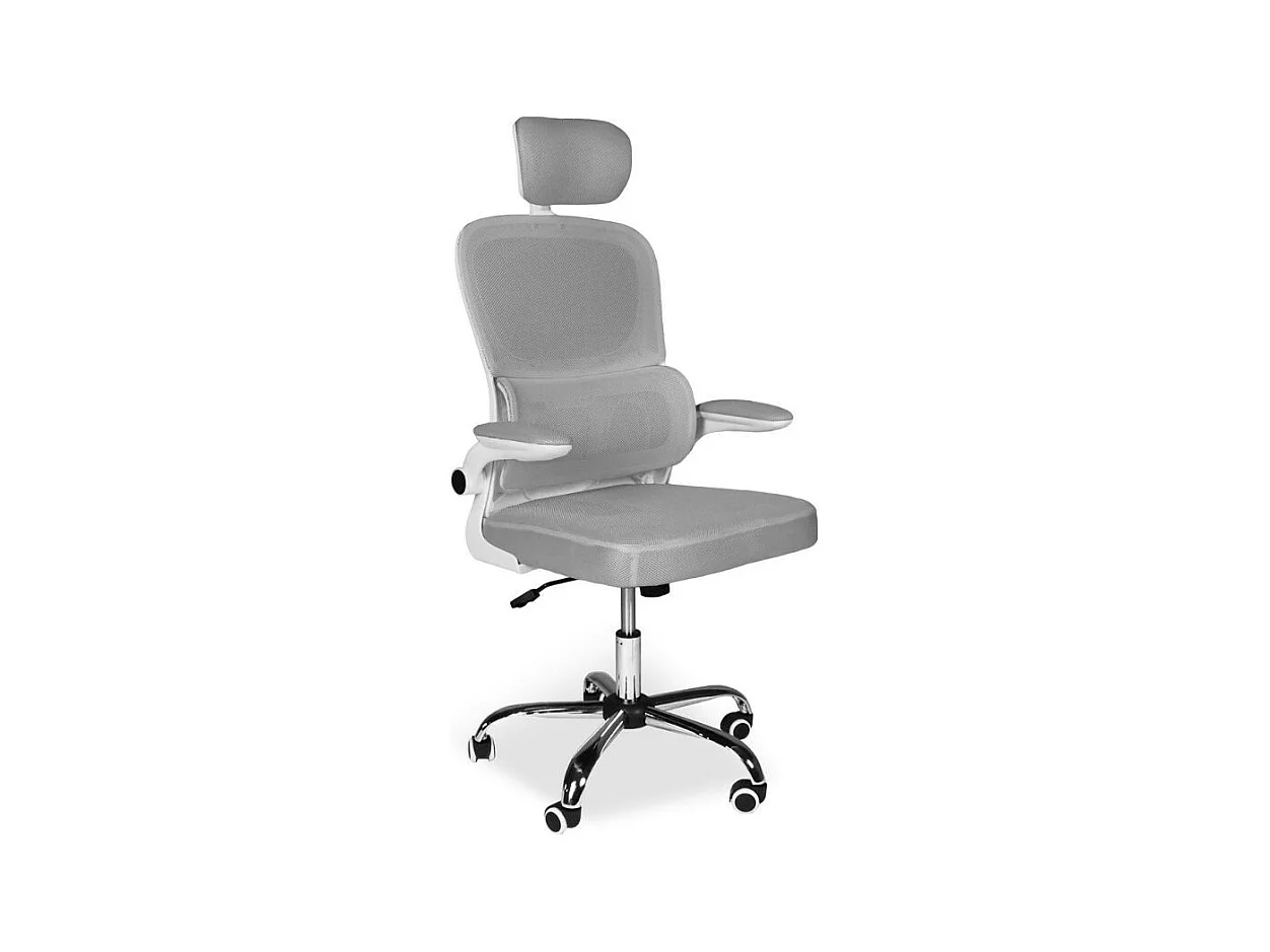 Poltrona ufficio ergonomica con ruote Vibes in rete grigio con base cromata