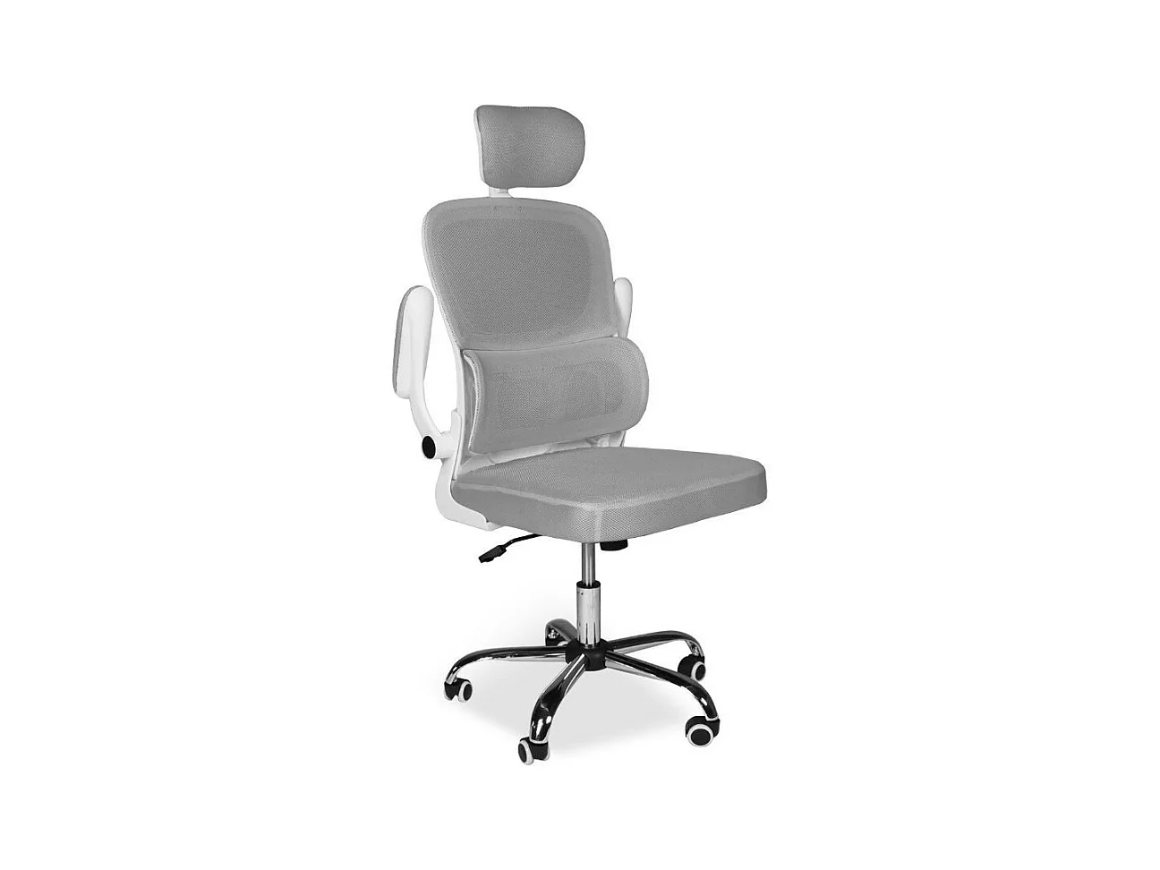 Poltrona ufficio ergonomica con ruote Vibes in rete grigio con base cromata