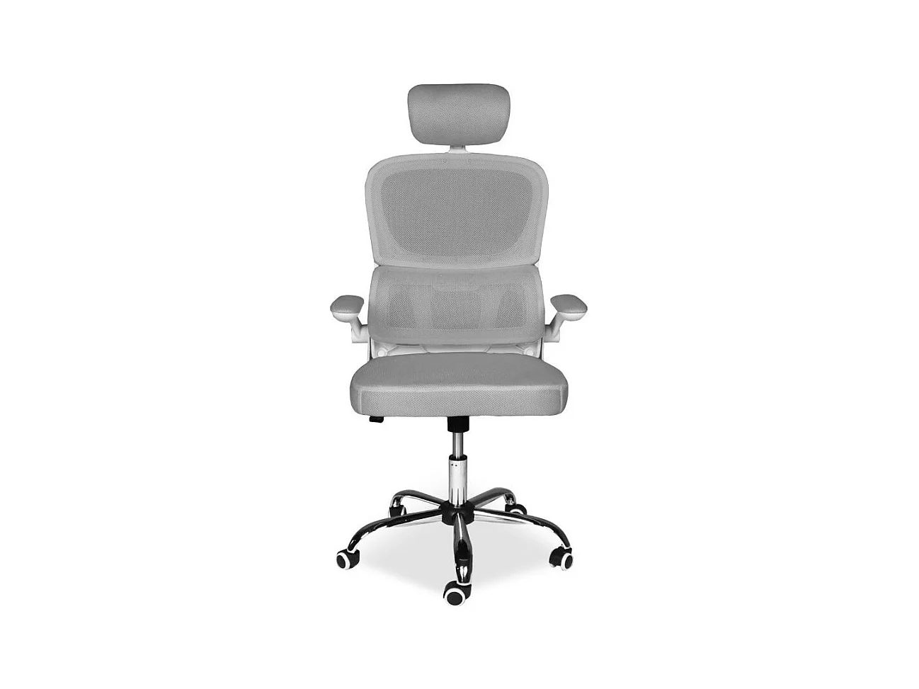 Poltrona ufficio ergonomica con ruote Vibes in rete grigio con base cromata