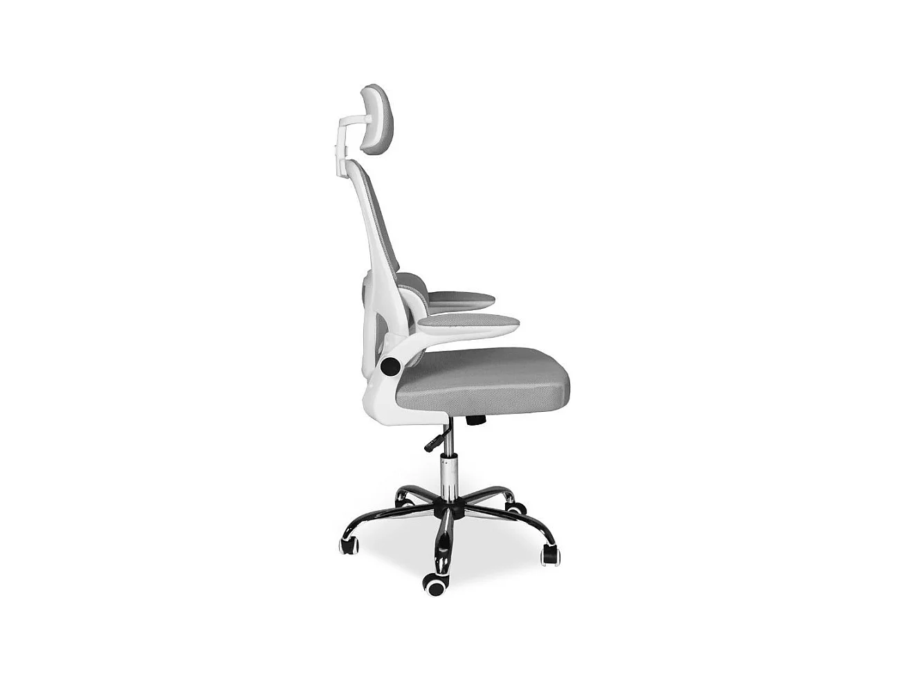 Poltrona ufficio ergonomica con ruote Vibes in rete grigio con base cromata