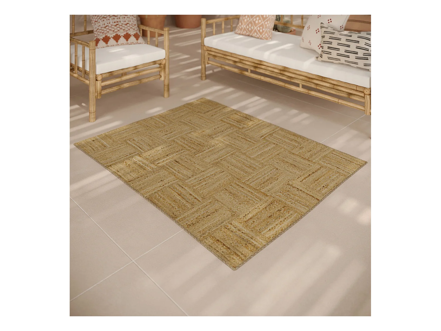 Alfombra de yute 120 x 150 cm - Kara