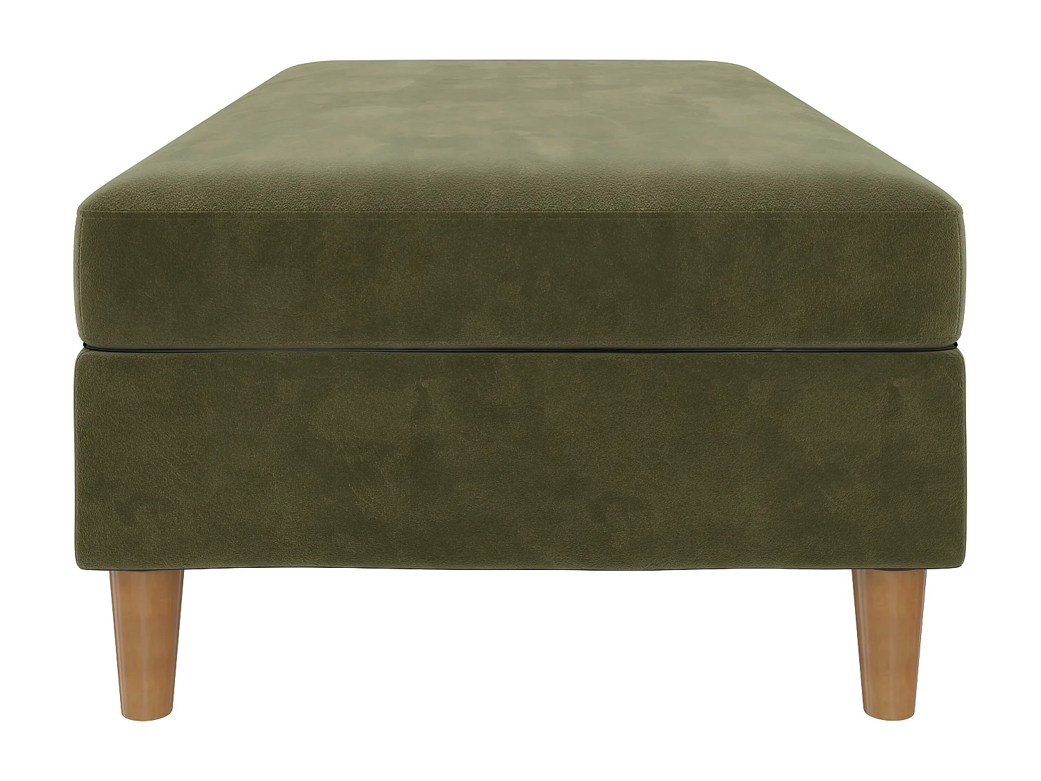 Lilly|Pouf avec rangement en velours vert olive