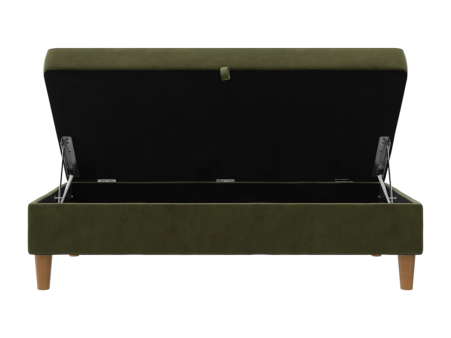 Lilly|Pouf avec rangement en velours vert olive