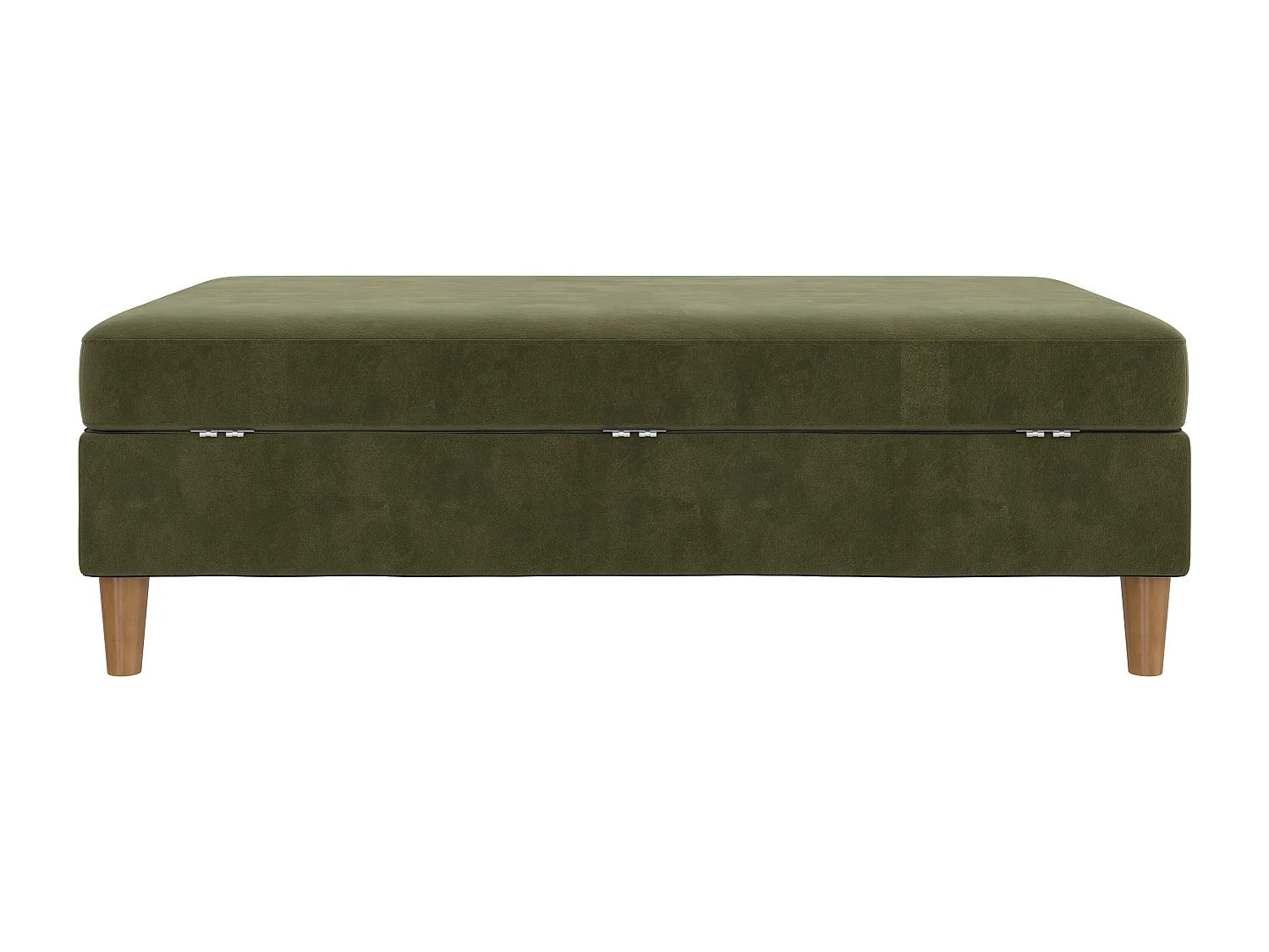 Lilly|Pouf avec rangement en velours vert olive