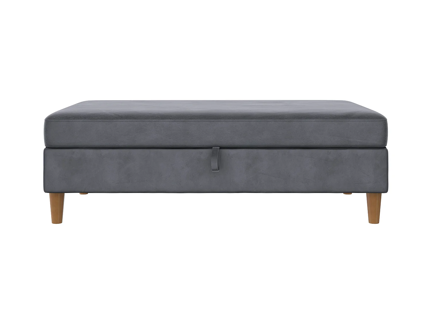 Lilly|Pouf avec rangement en velours anthracite