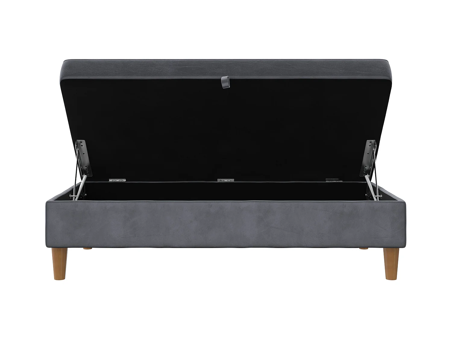 Lilly|Pouf avec rangement en velours anthracite