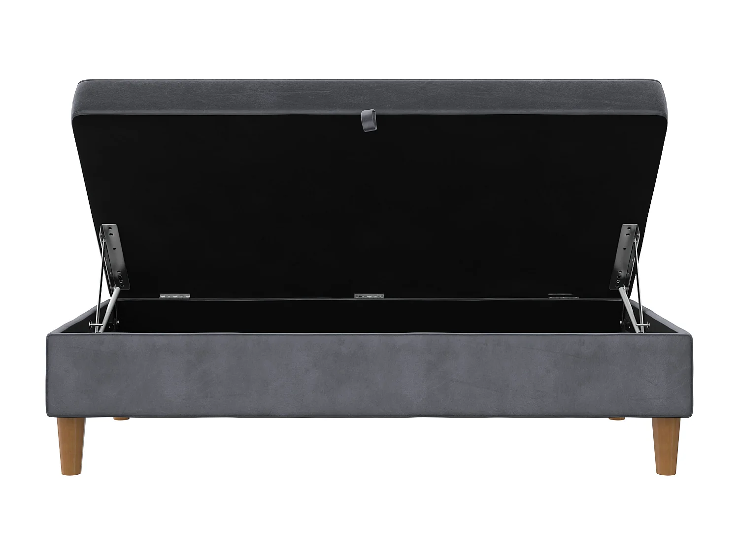 Lilly|Pouf avec rangement en velours anthracite