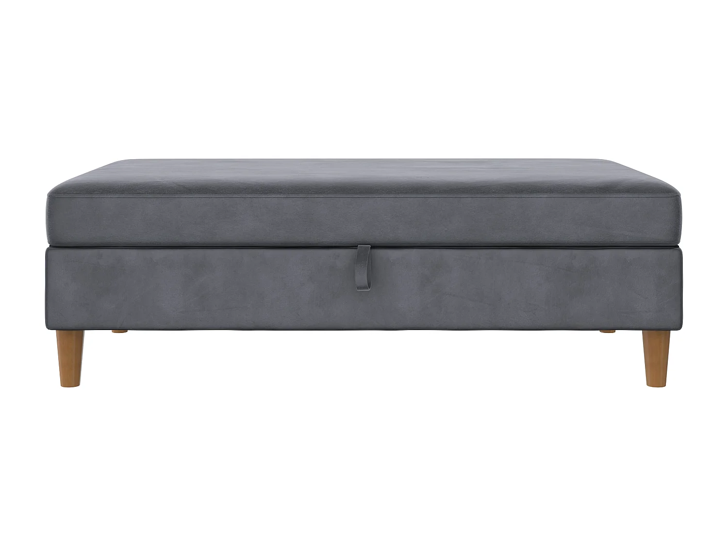 Lilly|Pouf avec rangement en velours anthracite