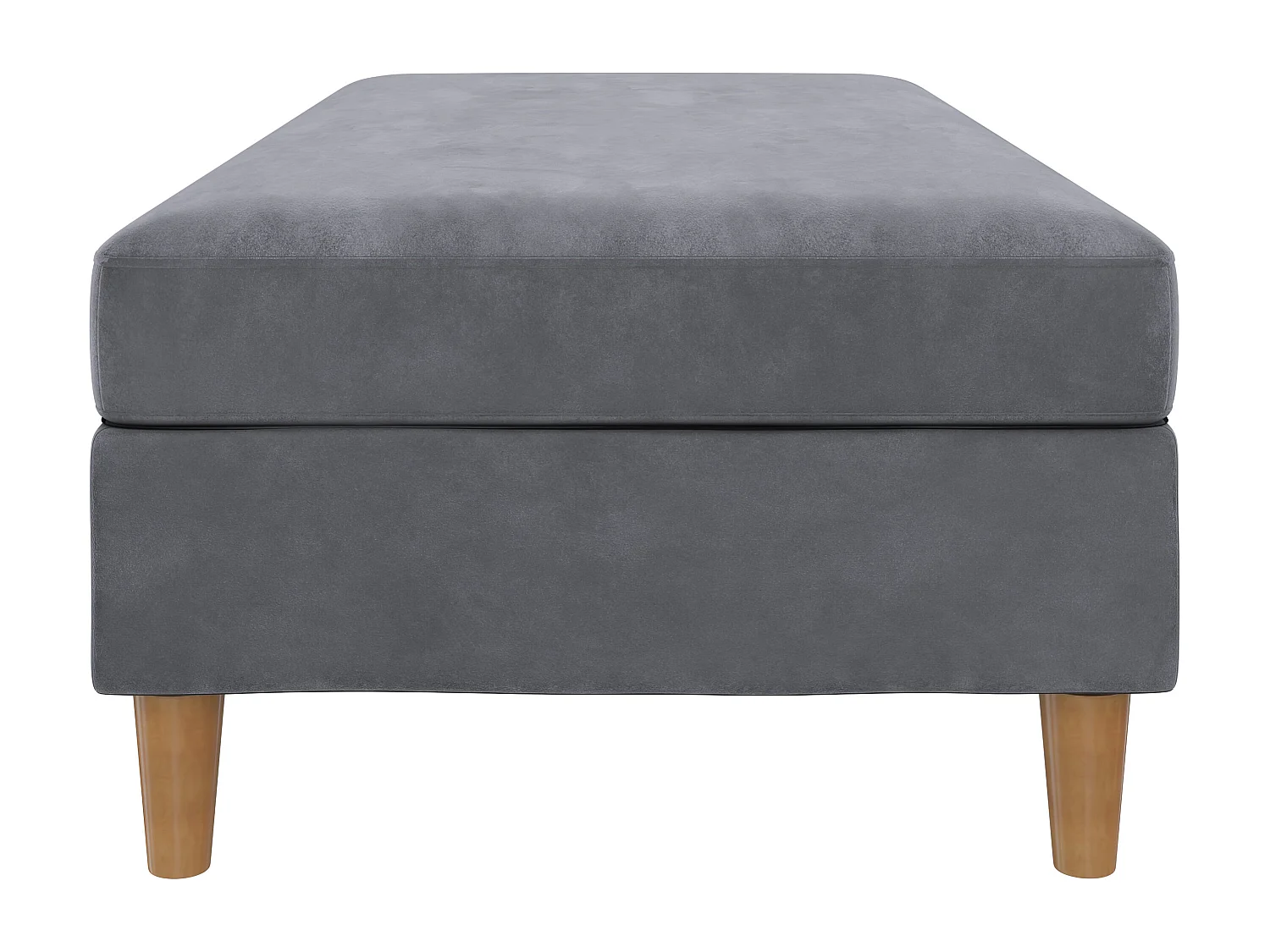 Lilly|Pouf avec rangement en velours anthracite