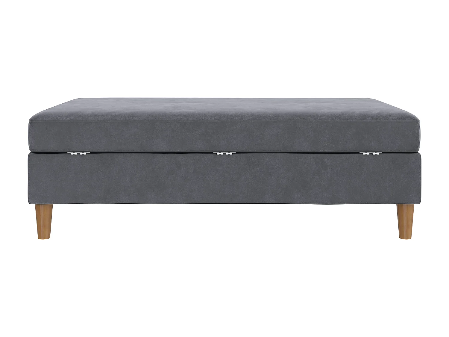 Lilly|Pouf avec rangement en velours anthracite