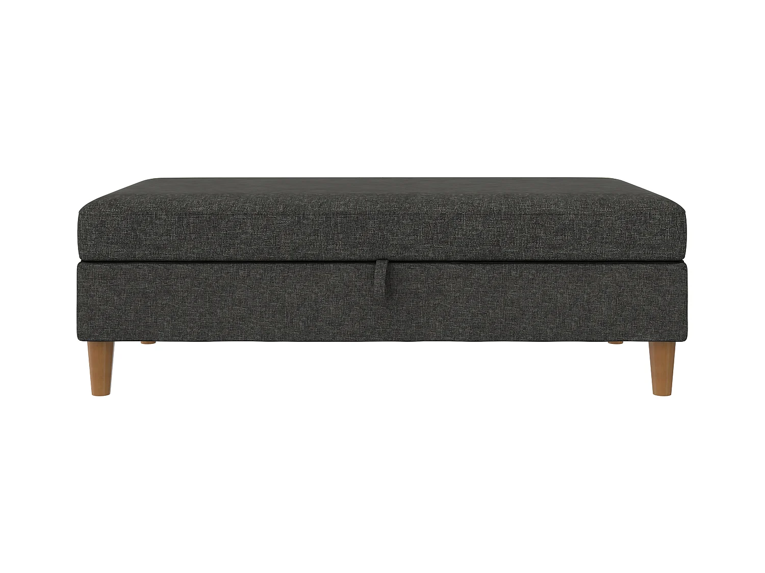 Lilly|Pouf avec rangement en tissu anthracite