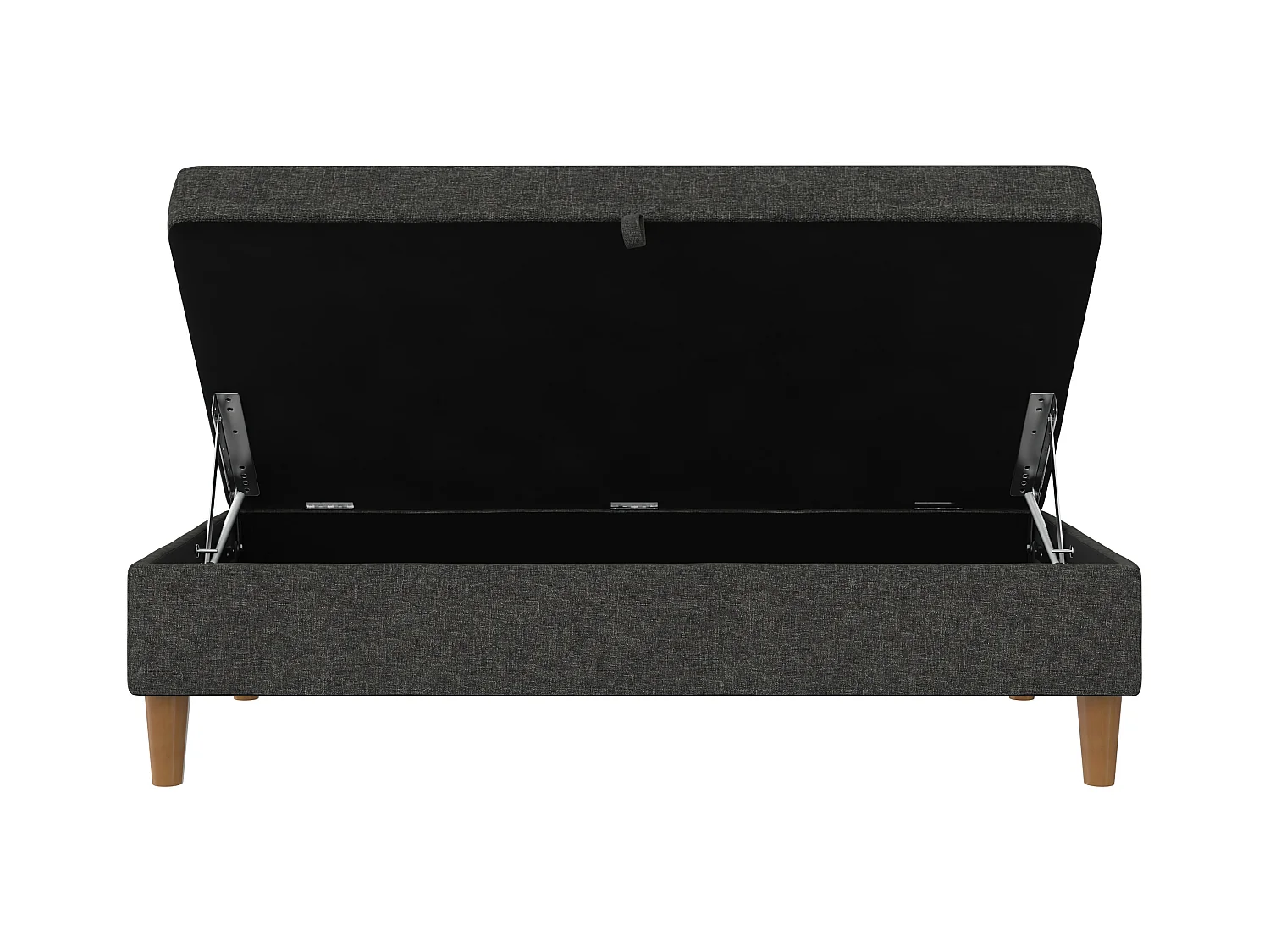 Lilly|Pouf avec rangement en tissu anthracite