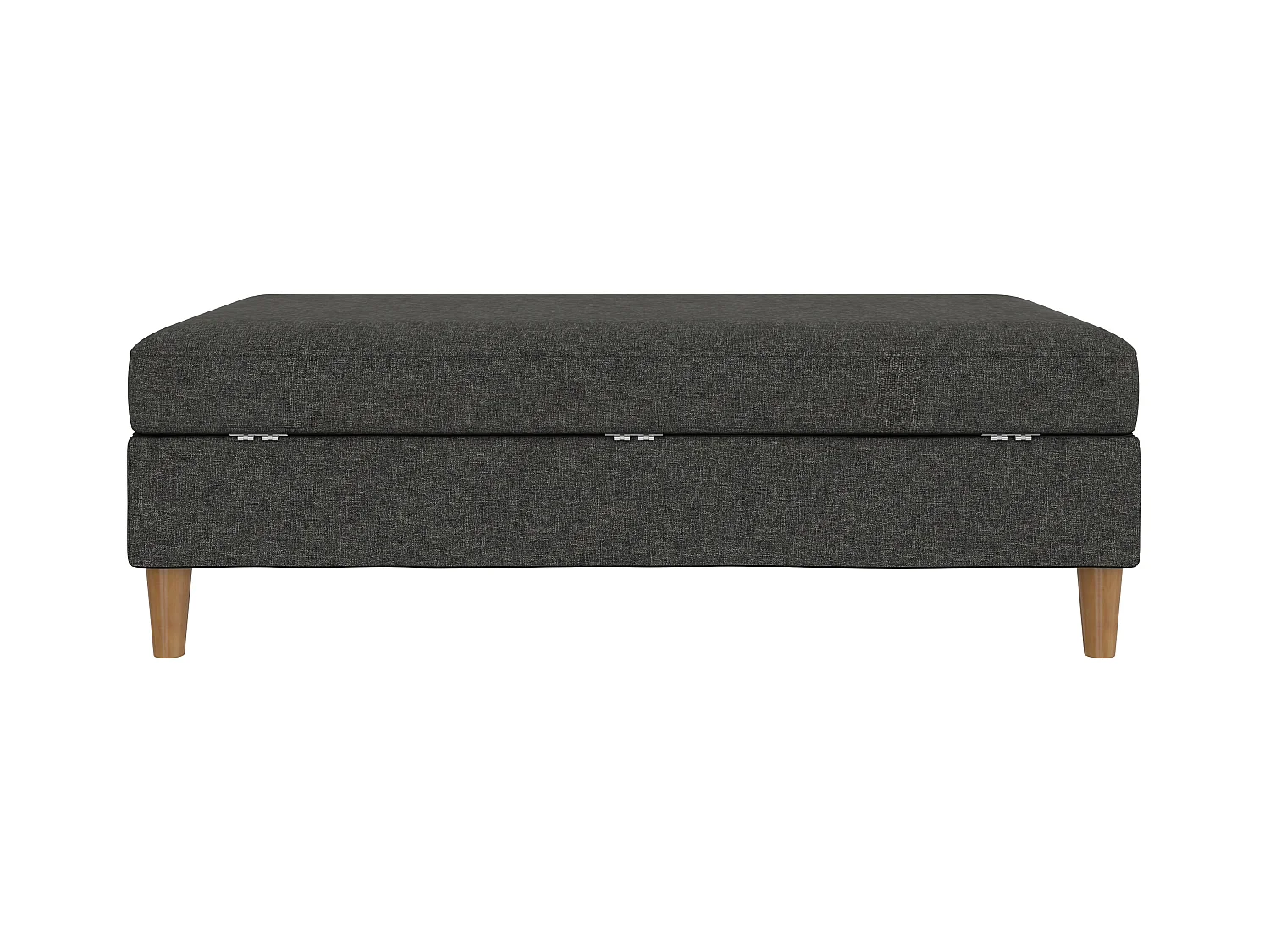 Lilly|Pouf avec rangement en tissu anthracite