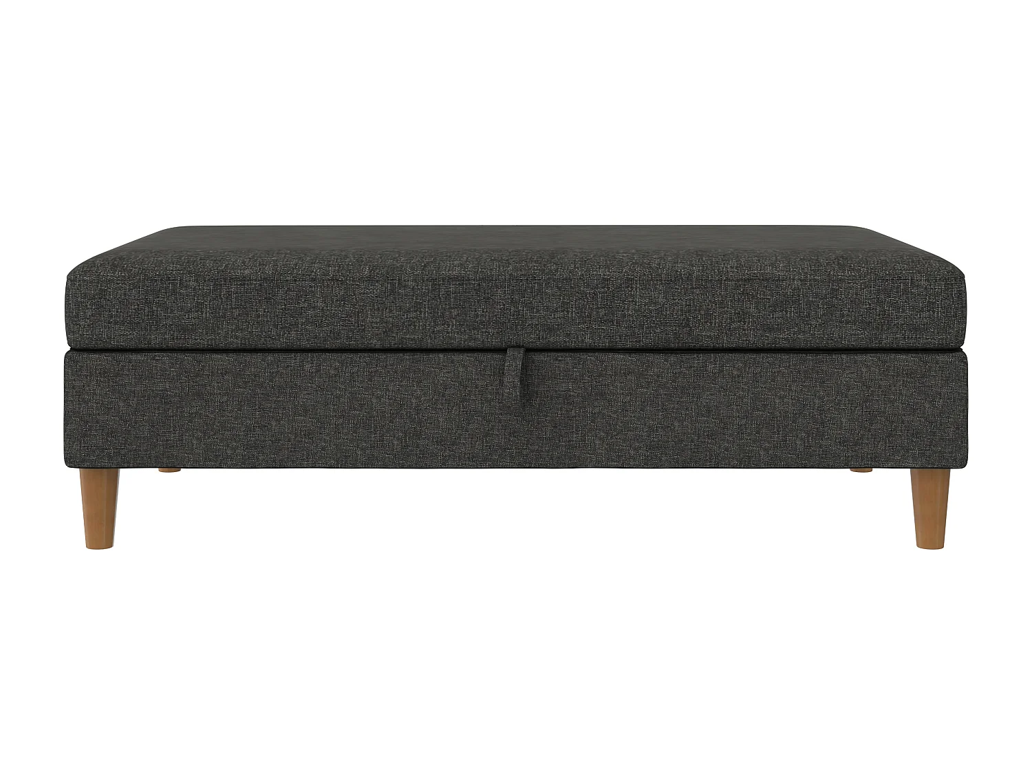 Lilly|Pouf avec rangement en tissu anthracite