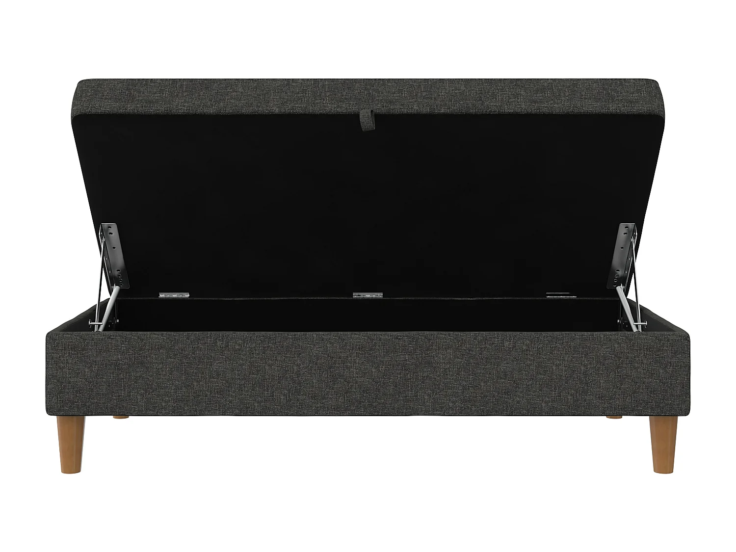 Lilly|Pouf avec rangement en tissu anthracite