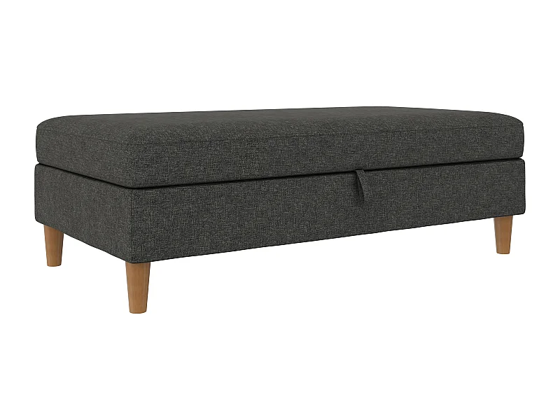 Lilly|Pouf avec rangement en tissu anthracite