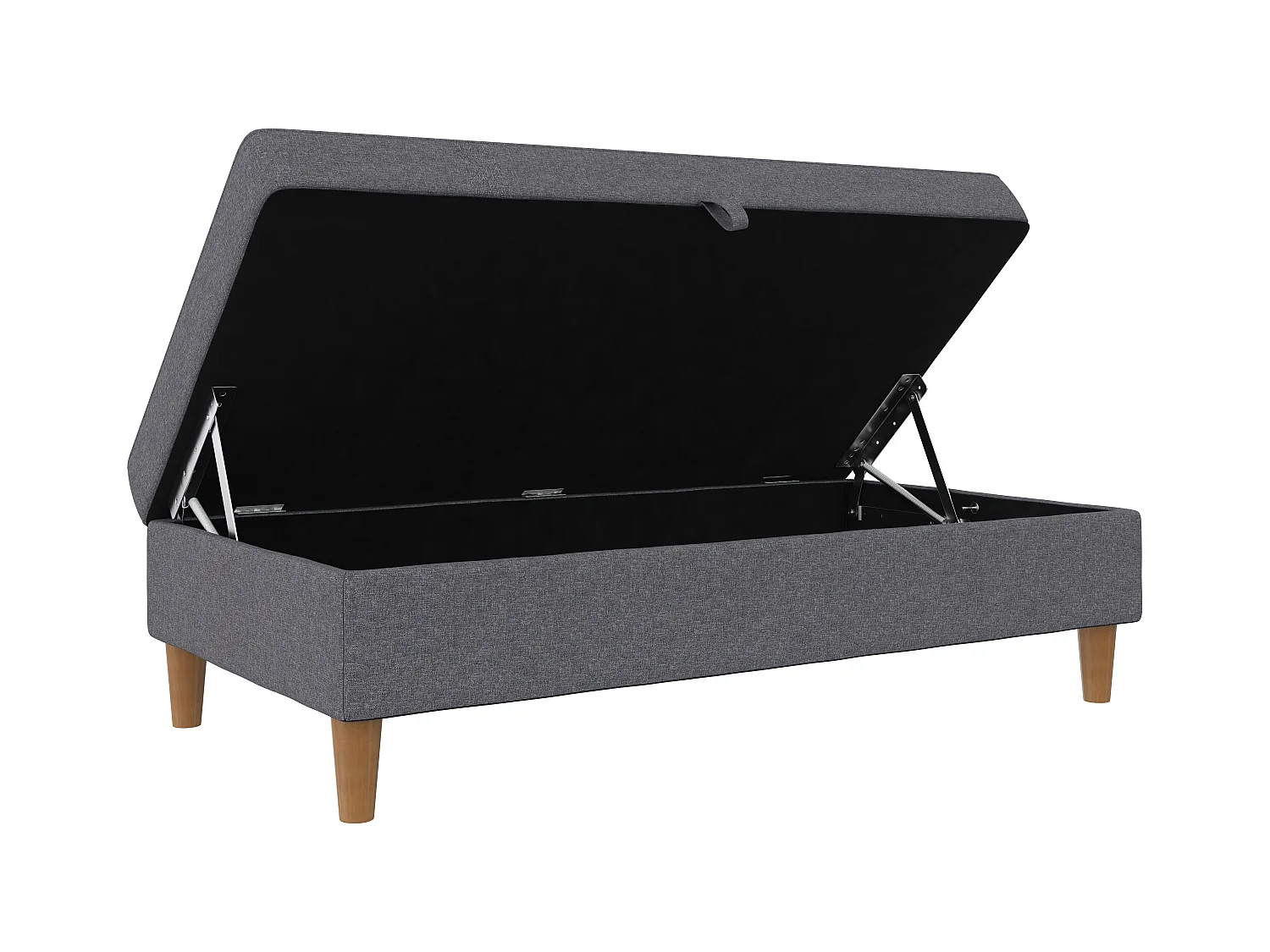 Lilly|Pouf avec rangement en tissu gris clair