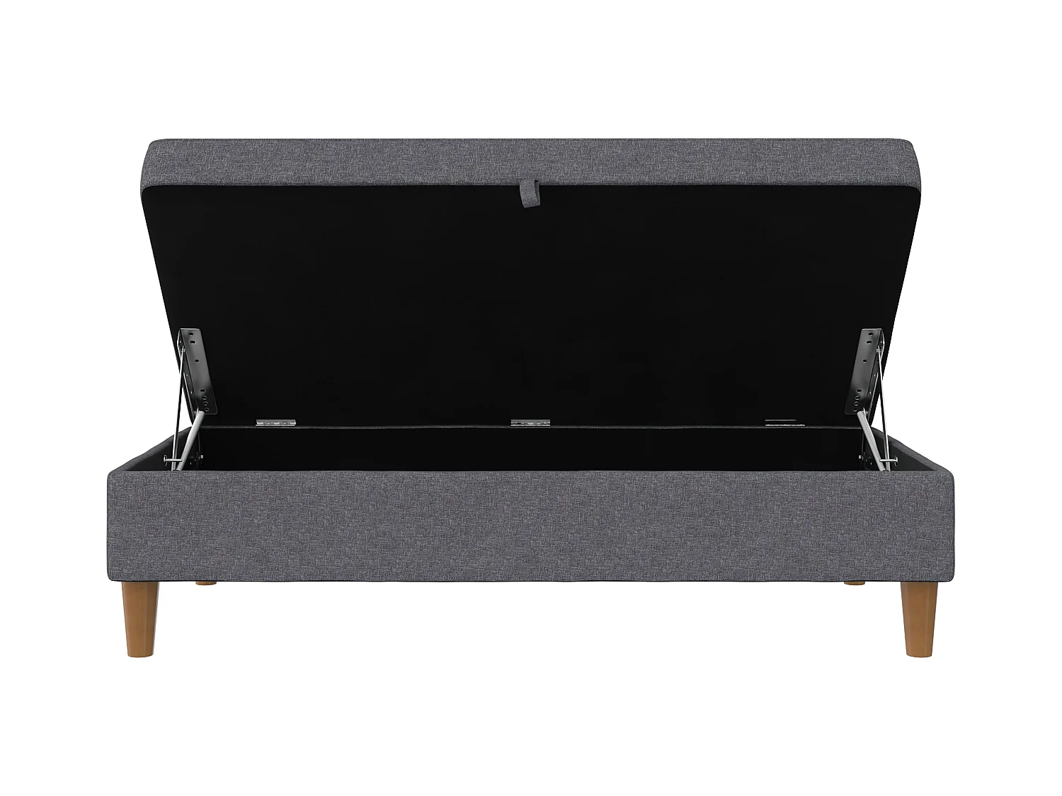 Lilly|Pouf avec rangement en tissu gris clair