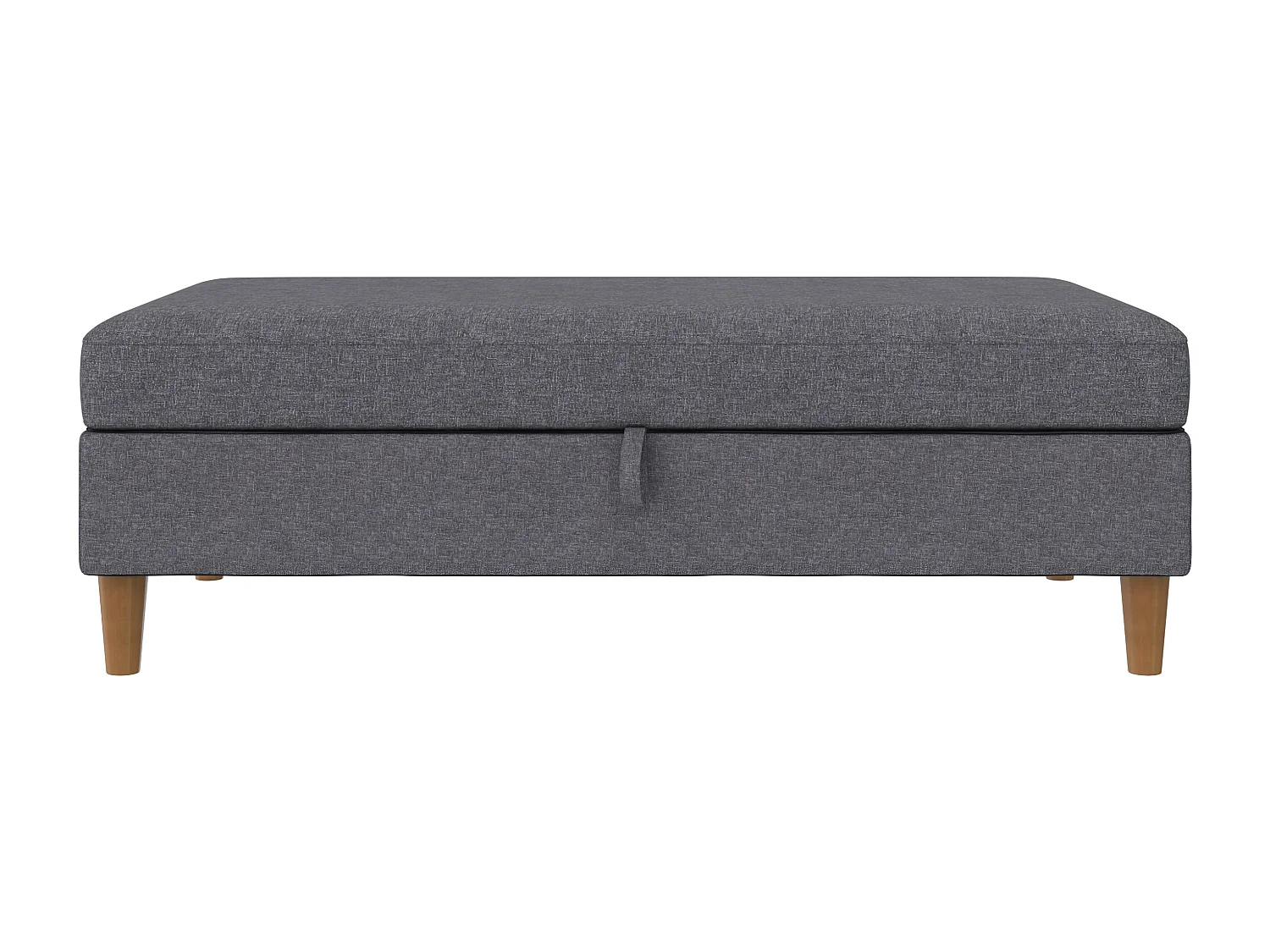 Lilly|Pouf avec rangement en tissu gris clair