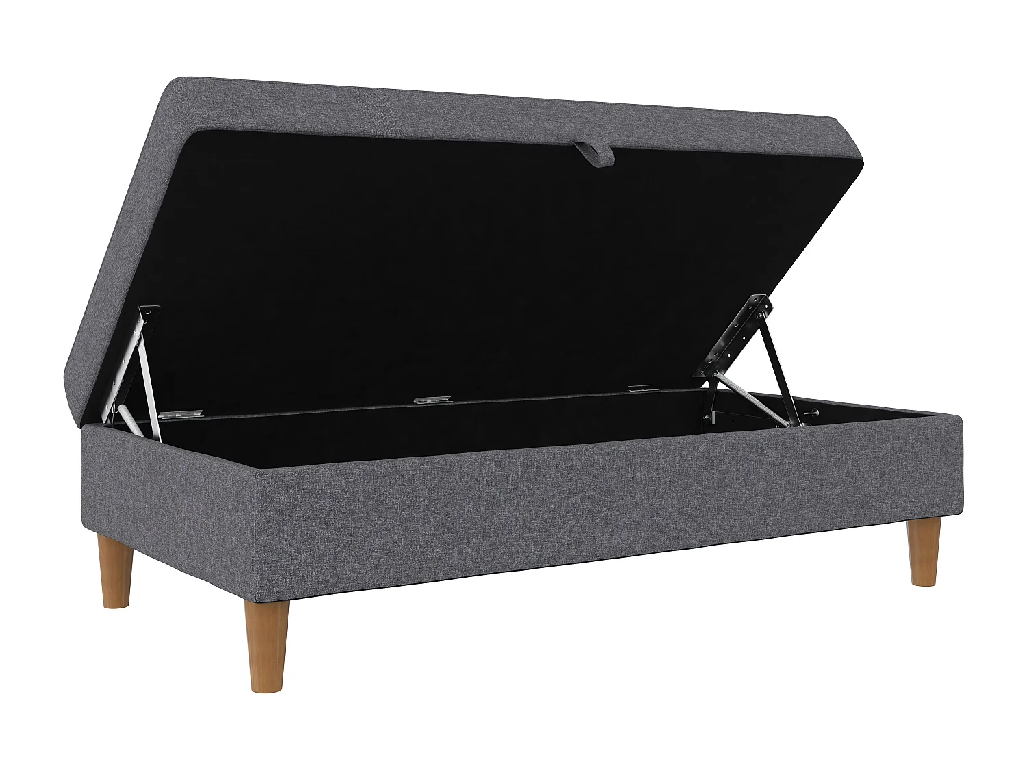 Lilly|Pouf avec rangement en tissu gris clair