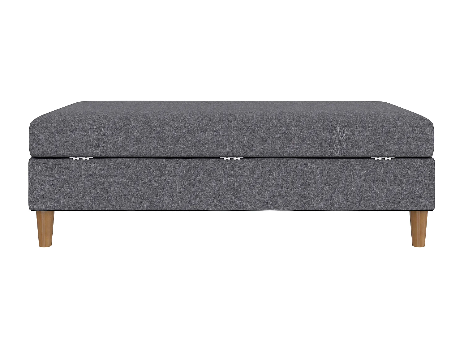 Lilly|Pouf avec rangement en tissu gris clair