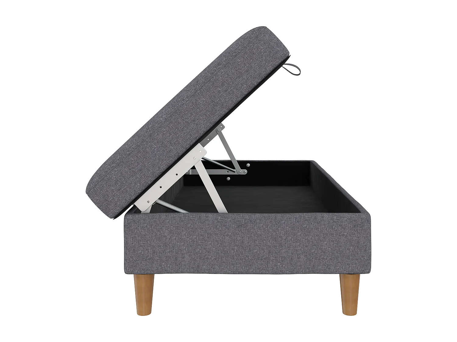 Lilly|Pouf avec rangement en tissu gris clair