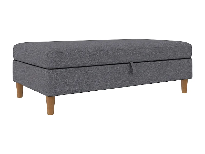 Lilly|Pouf avec rangement en tissu gris clair