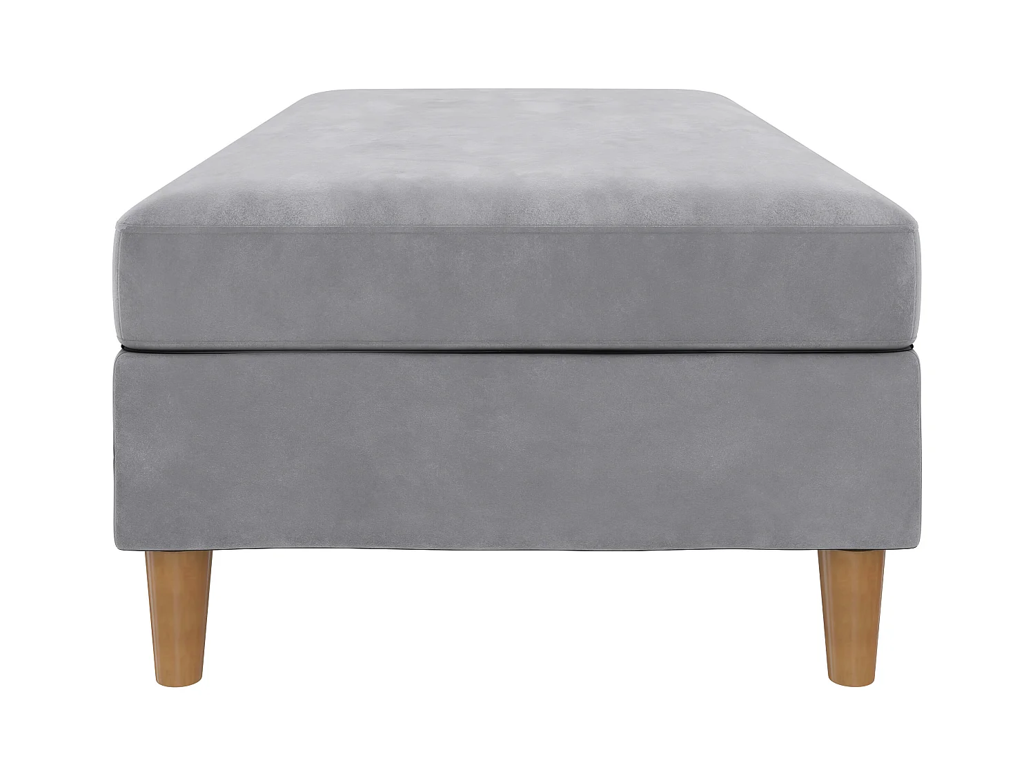 Lilly|Pouf avec rangement en velours gris clair