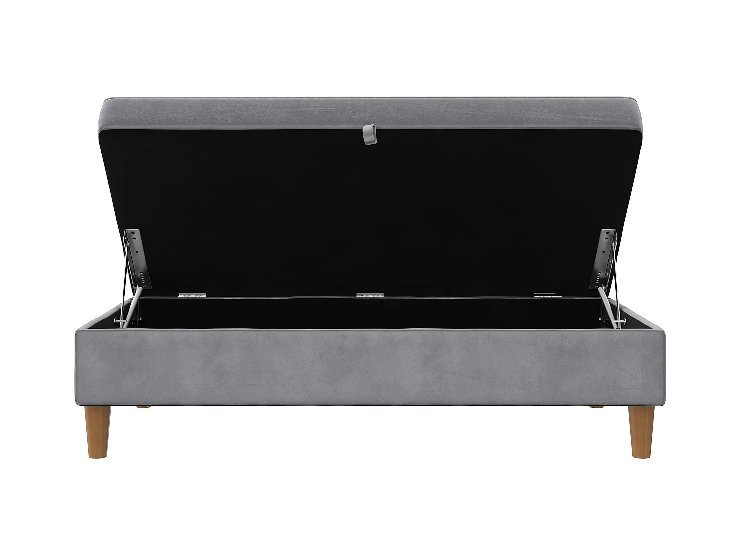 Lilly|Pouf avec rangement en velours gris clair