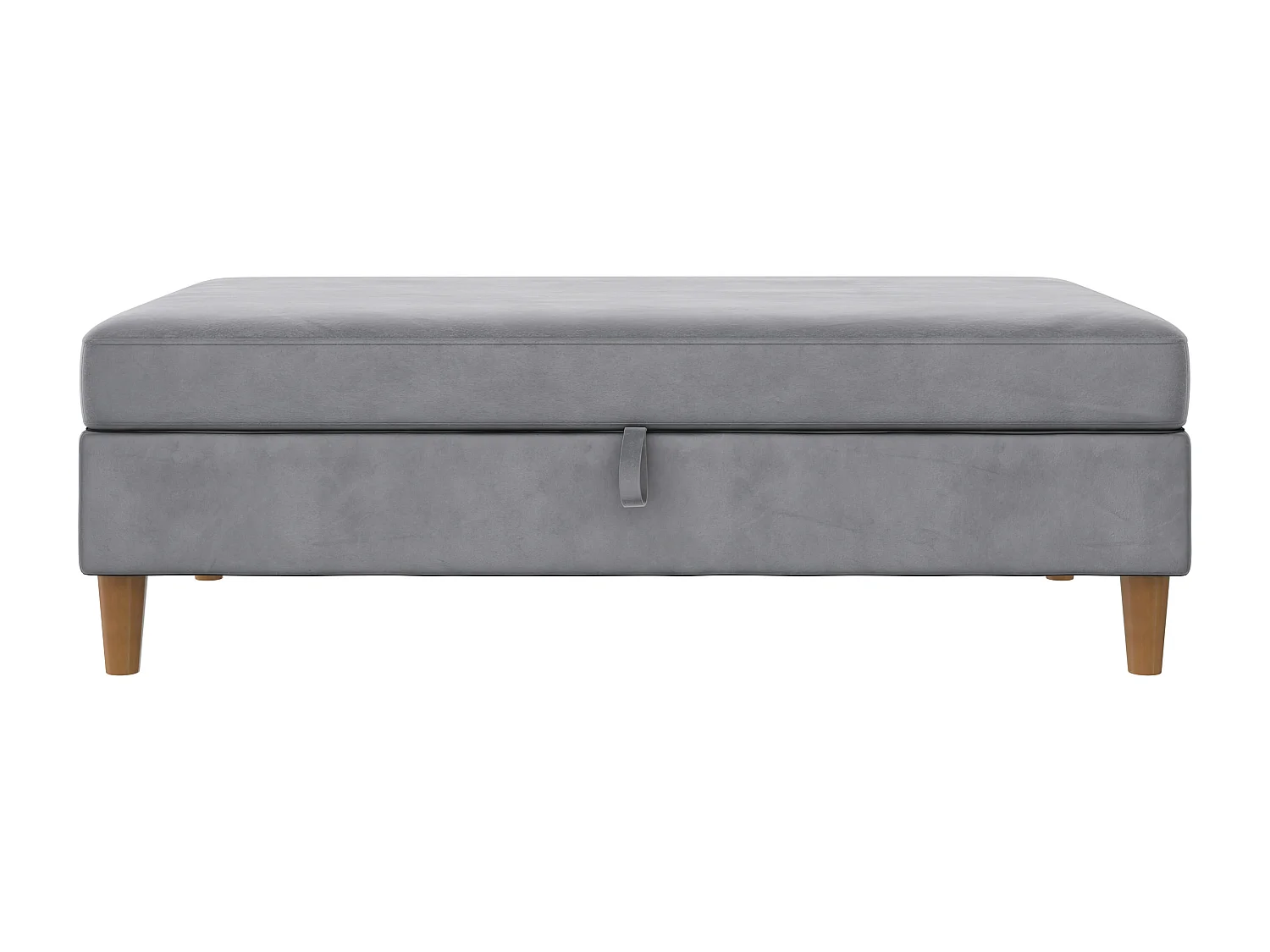 Lilly|Pouf avec rangement en velours gris clair