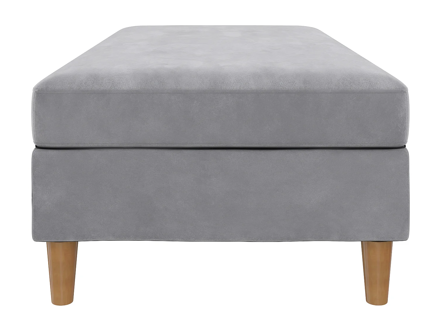 Lilly|Pouf avec rangement en velours gris clair