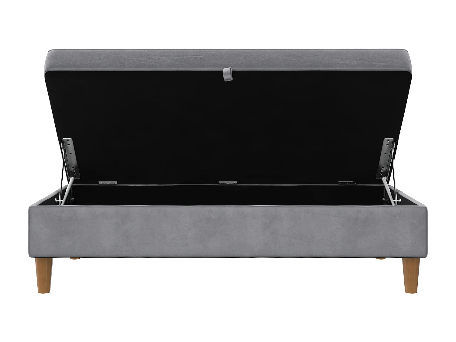 Lilly|Pouf avec rangement en velours gris clair