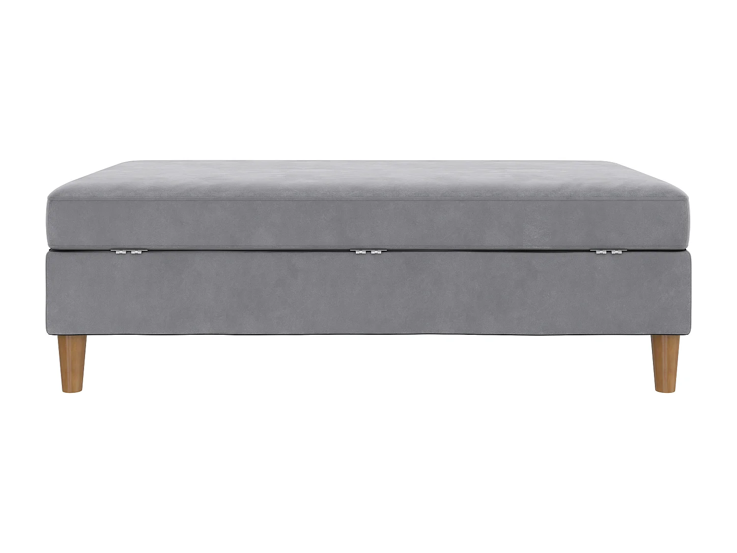 Lilly|Pouf avec rangement en velours gris clair